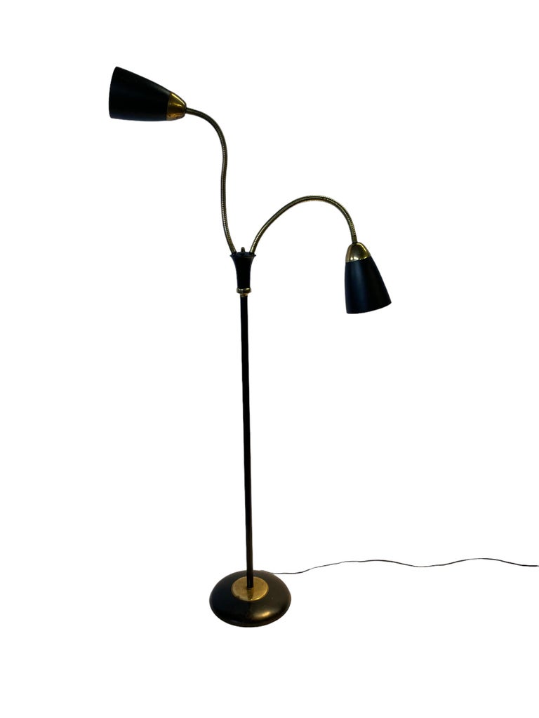 Double gooseneck sale floor lamp