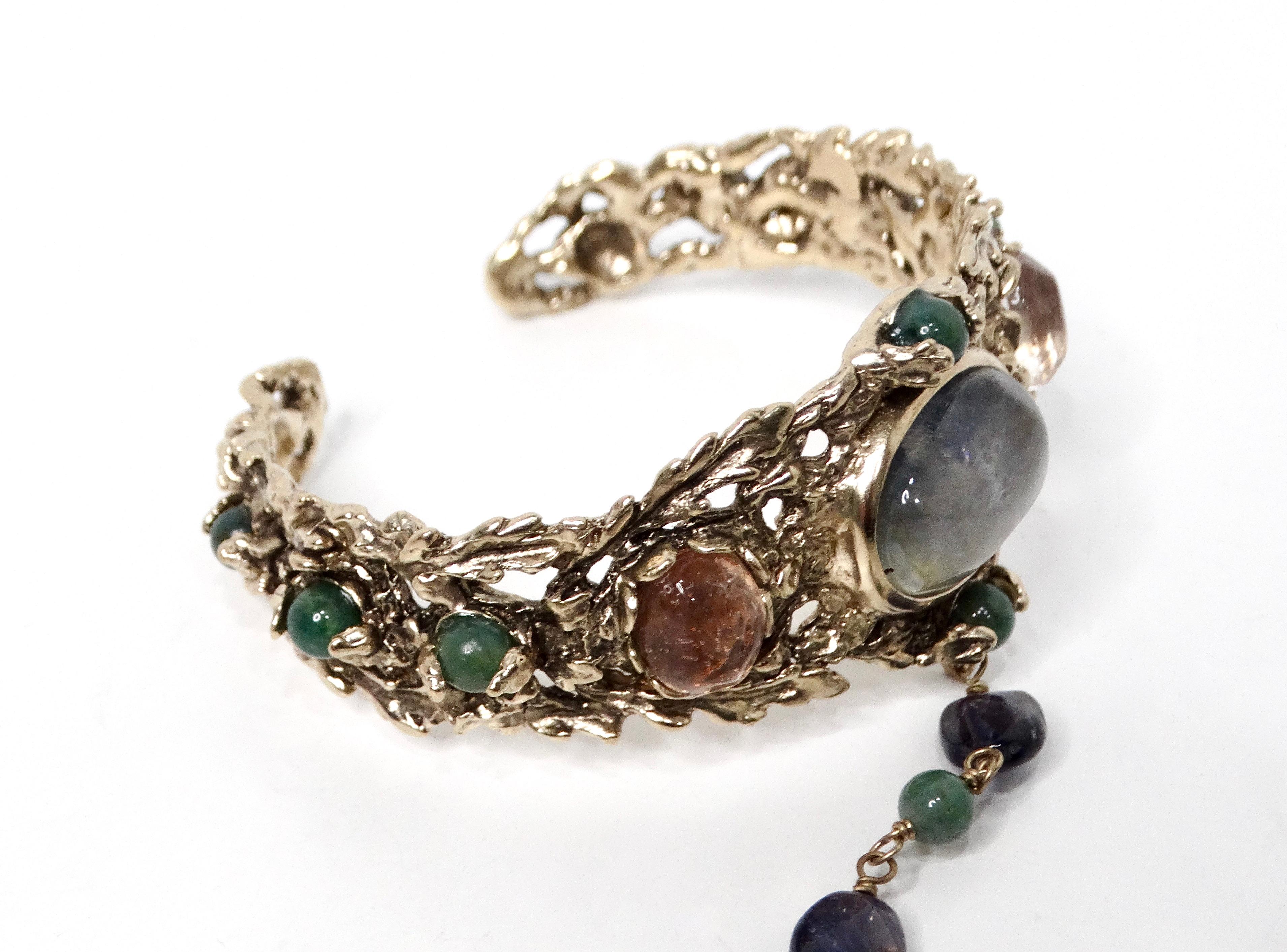 Goosens Paris Ornate Edelstein Hand Kette Manschette Armband mit Ring für Damen oder Herren im Angebot