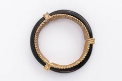 Pulsera brazalete de madera negra Goossens