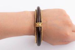 Pulsera brazalete de madera marrón Goossens