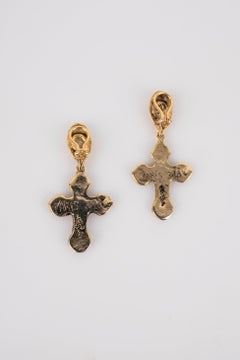 Boucles d'oreilles Goossens avec pâte de verre