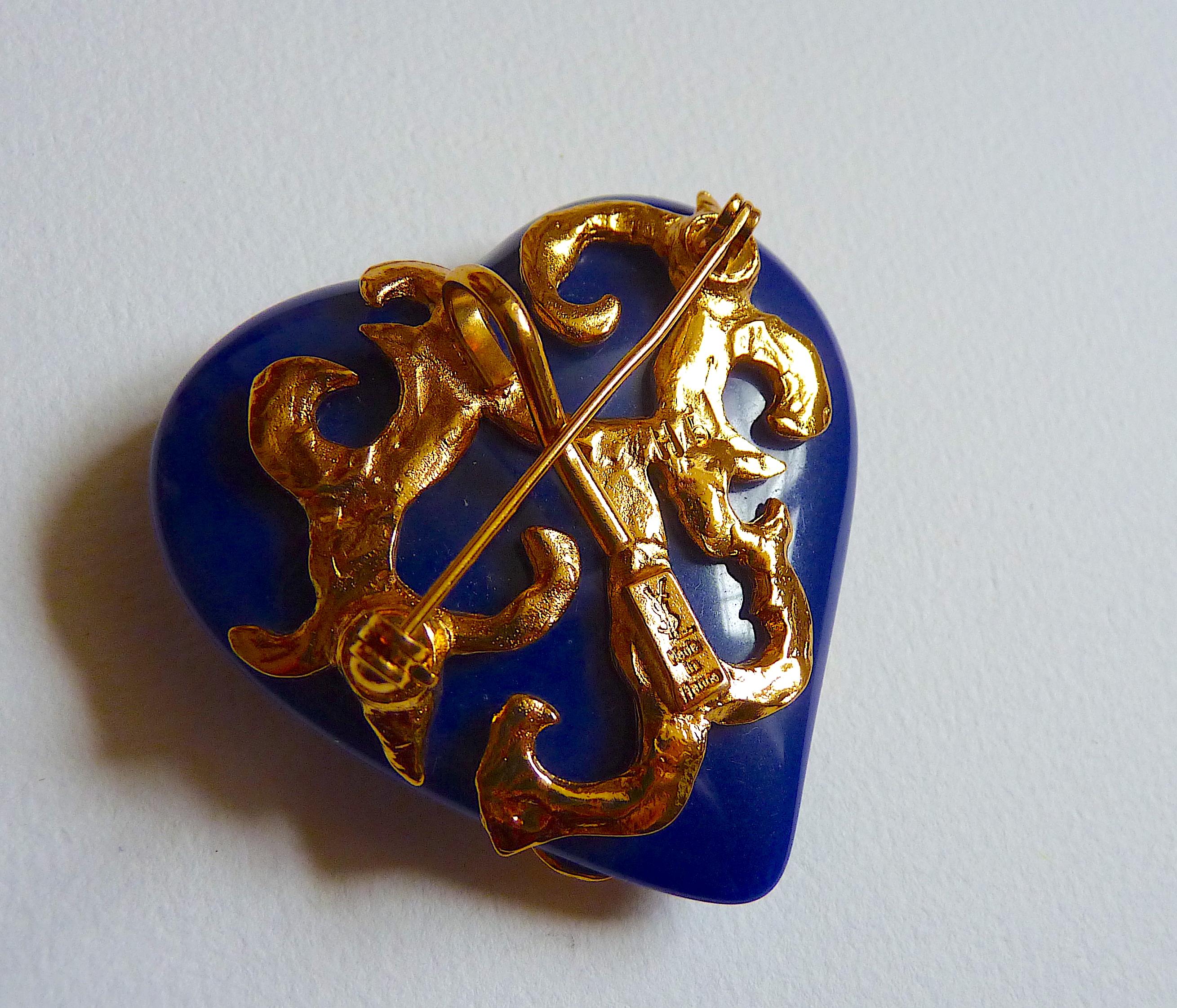Goossens for YSL Heart Brooch or Pendant, Vintage from the 1980s For Sale 1