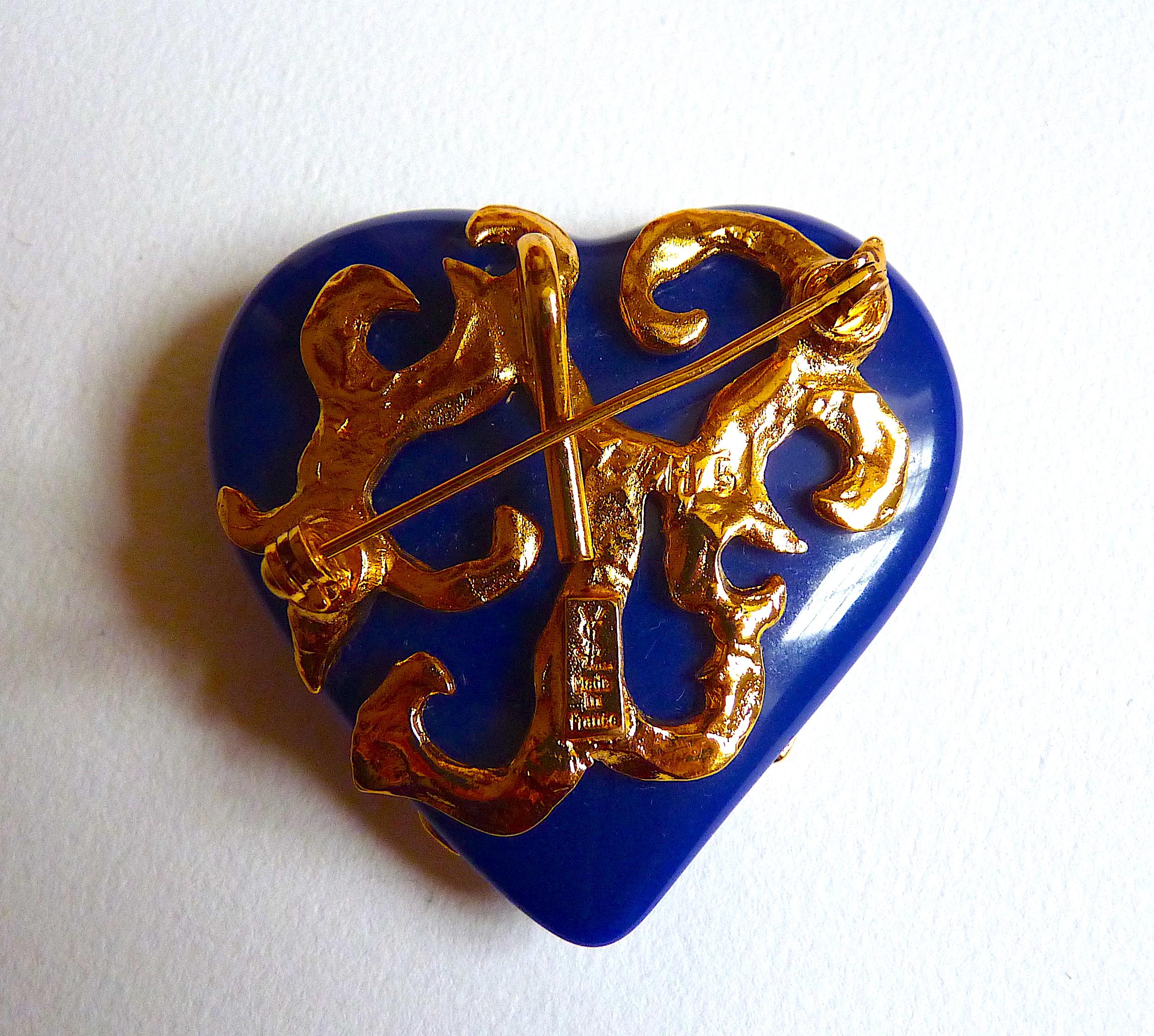 Goossens for YSL Heart Brooch or Pendant, Vintage from the 1980s For Sale 2