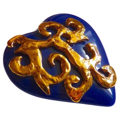 Broche ou pendentif cœur de Goossens pour YSL, vintage des années 1980