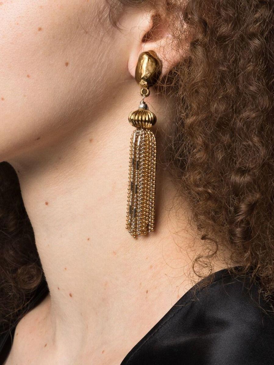 Women's Goossens gold tangle clip-on earrings  For Sale