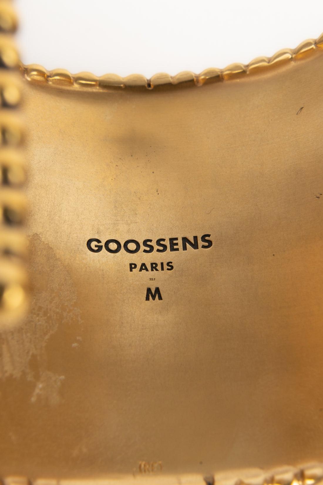 Bracelet manchette en métal doré de Goossens en vente 4