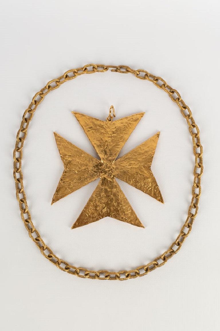 Women's Goossens Maltese Cross Necklace  For Sale