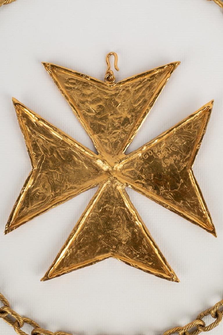 Goossens Maltese Cross Necklace  For Sale 1