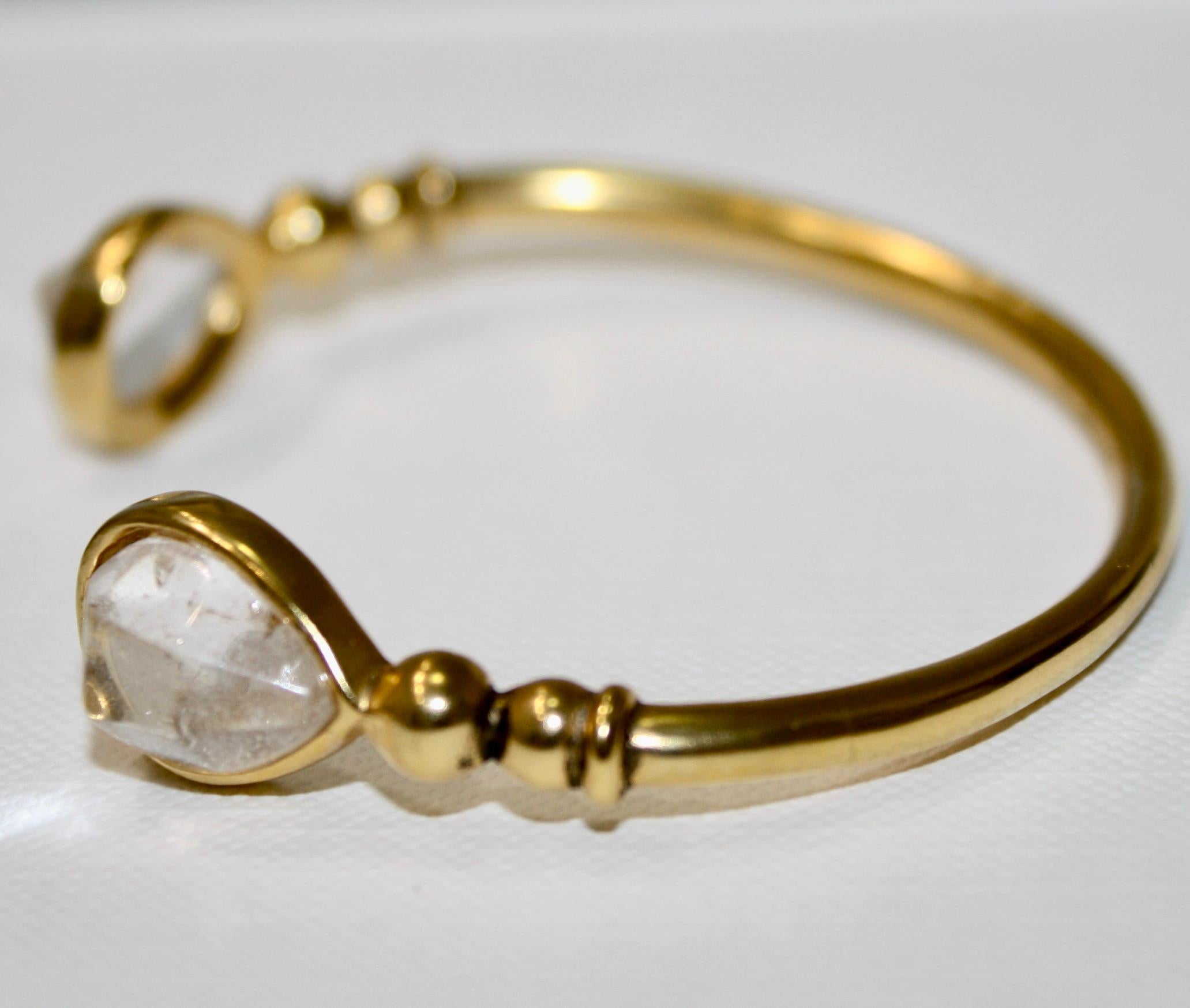 Goossens Paris 2 Rock Crystal Cabochons In New Condition For Sale In Virginia Beach, VA