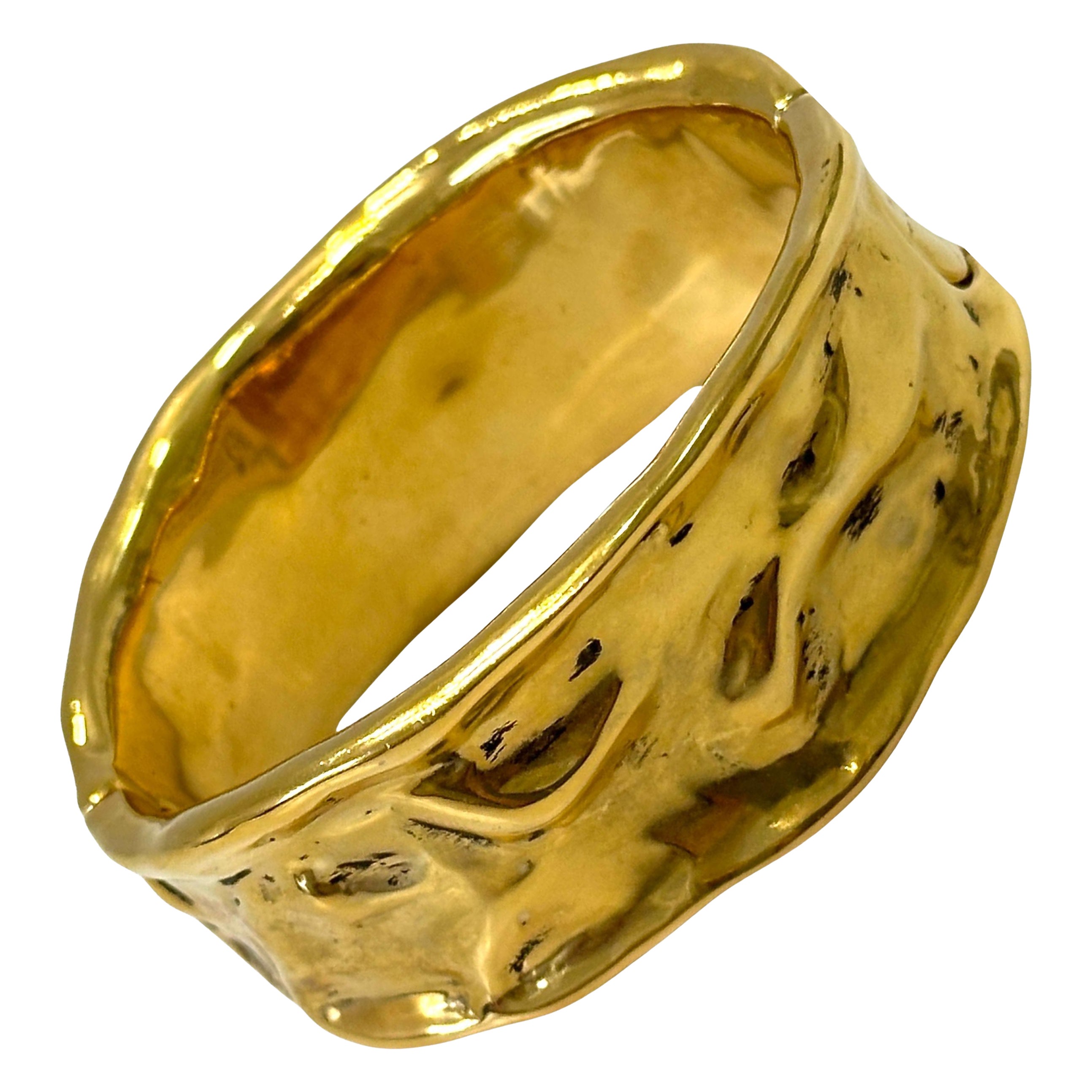 Bracelet manchette « Lutèce » en laiton plaqué or 24 carats de Goossens Paris