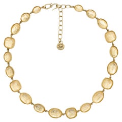Collar gargantilla de Goossens Paris, de latón chapado en oro de 24k con cristal de roca