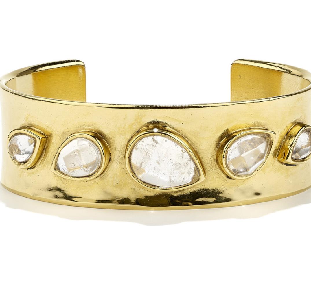 Goossens Paris 5 Cabochons Rock Crystal Cuff in vendita 1