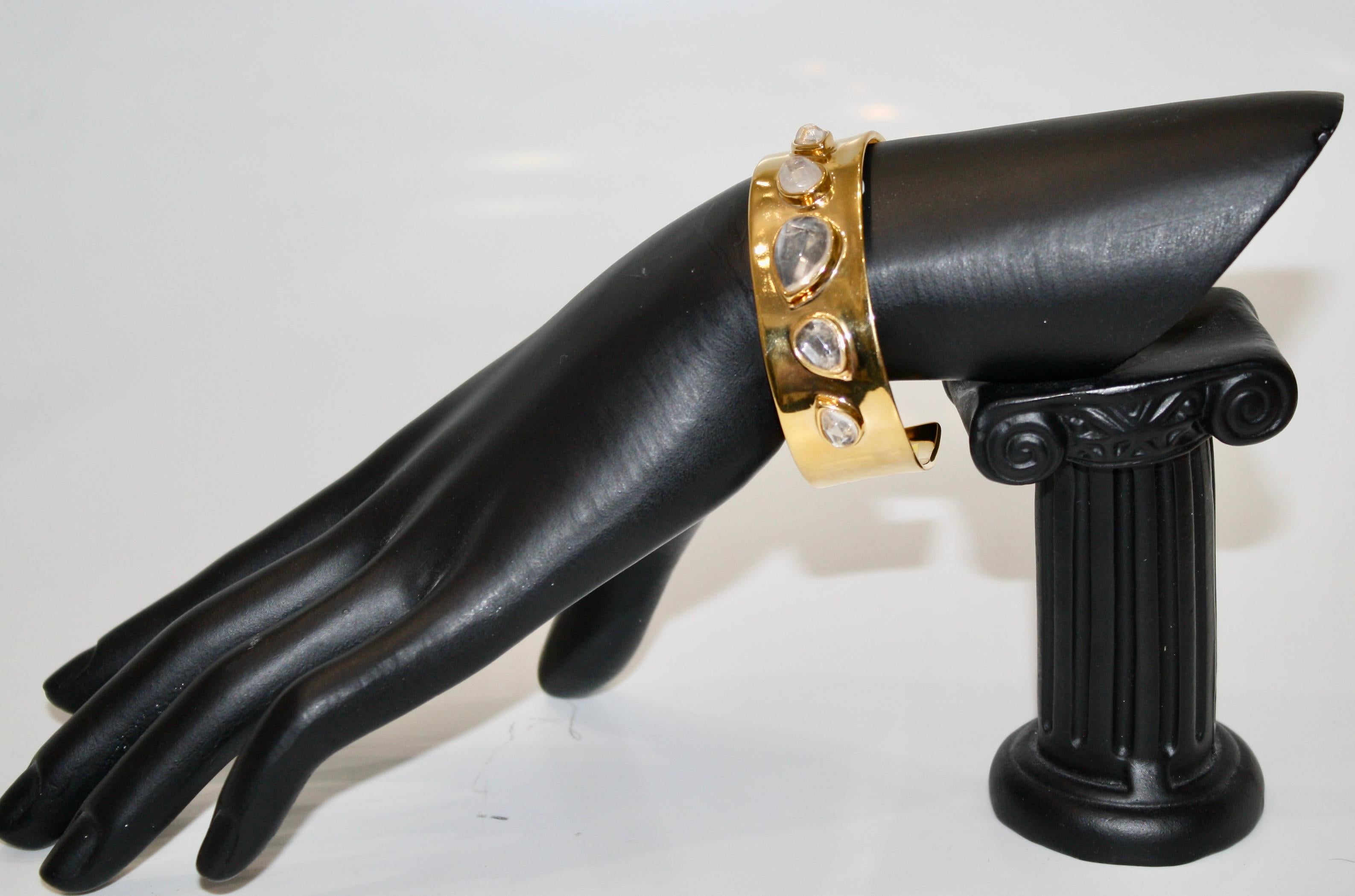 Goossens Paris 5 Cabochons Rock Crystal Cuff in vendita 4