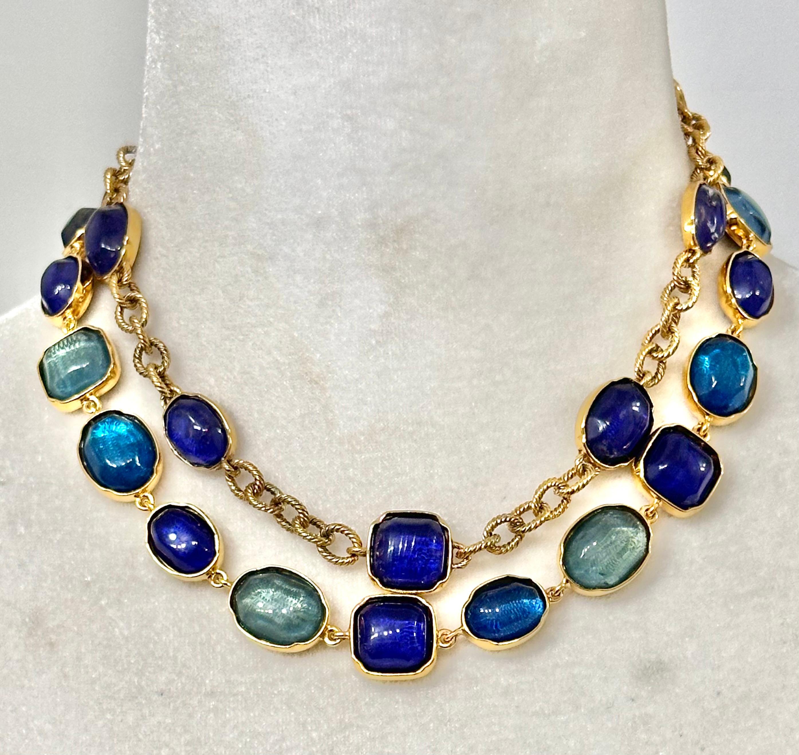 Goossens Paris Blue Harmony Necklace For Sale 5