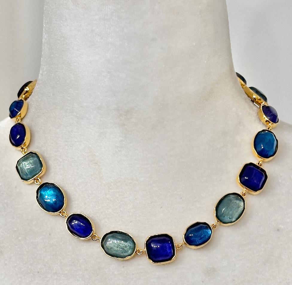 Goossens Paris Blue Harmony Necklace In New Condition For Sale In Virginia Beach, VA