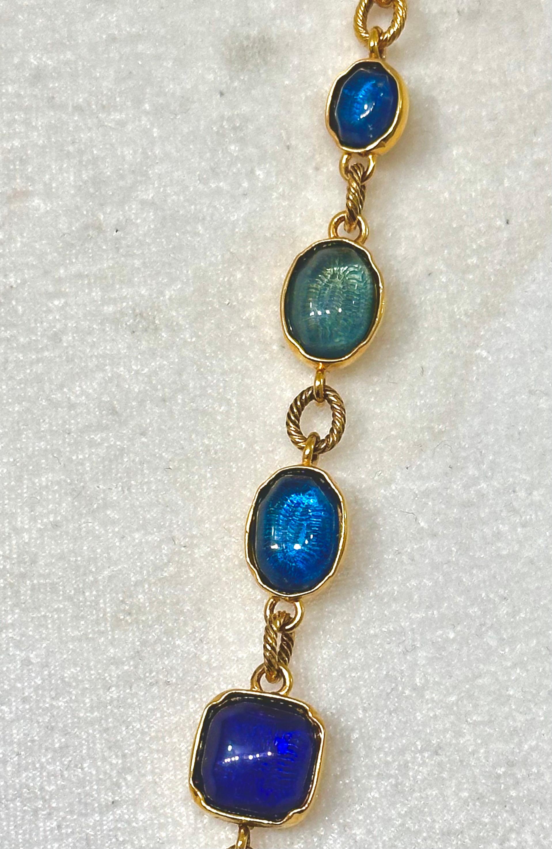 Women's or Men's Goossens Paris Blue Harmony Necklace For Sale
