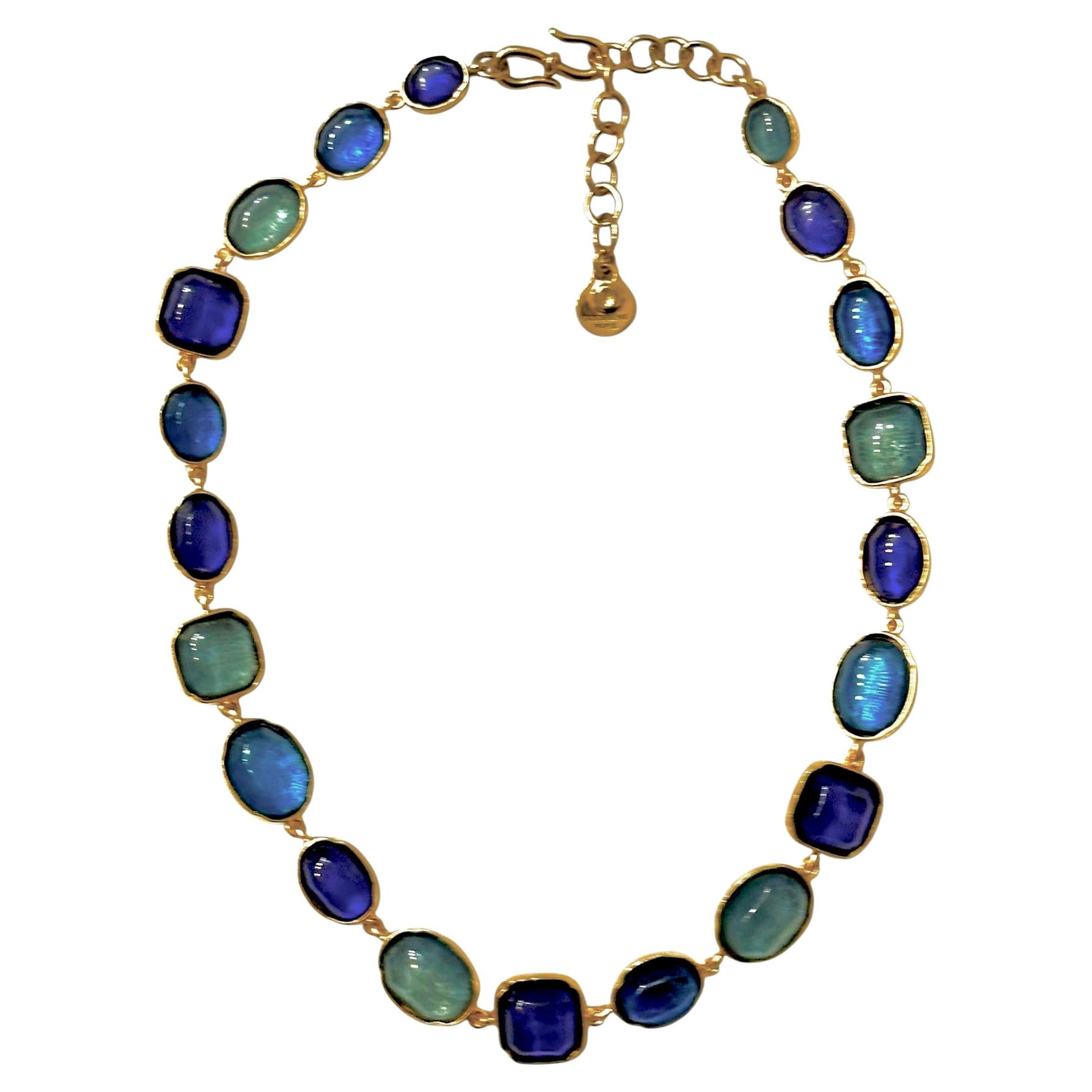 Goossens Paris Blue Harmony Necklace For Sale