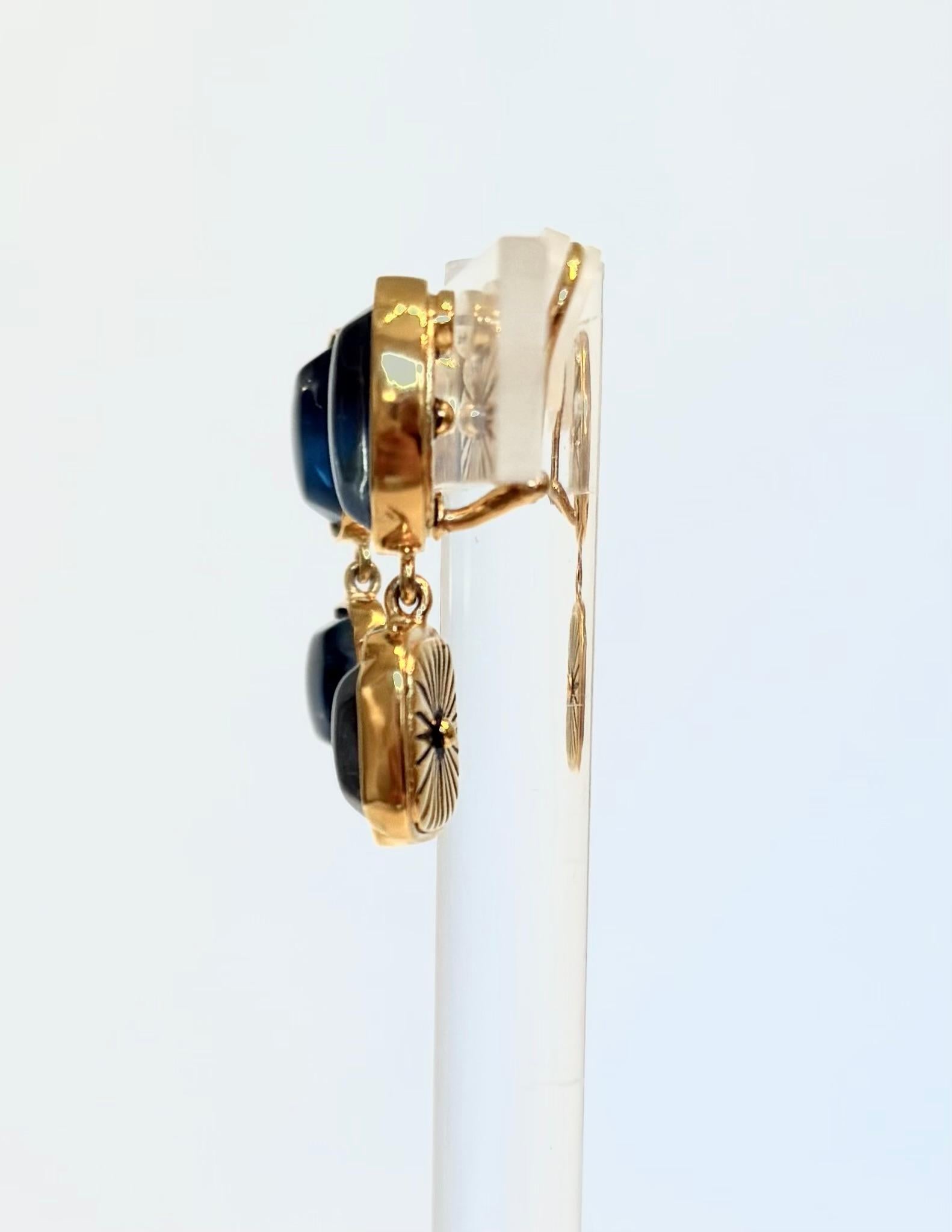 Goossens Paris Pendientes de clip con cabujón de cristal de roca azul en Nuevo estado para la venta en Virginia Beach, VA