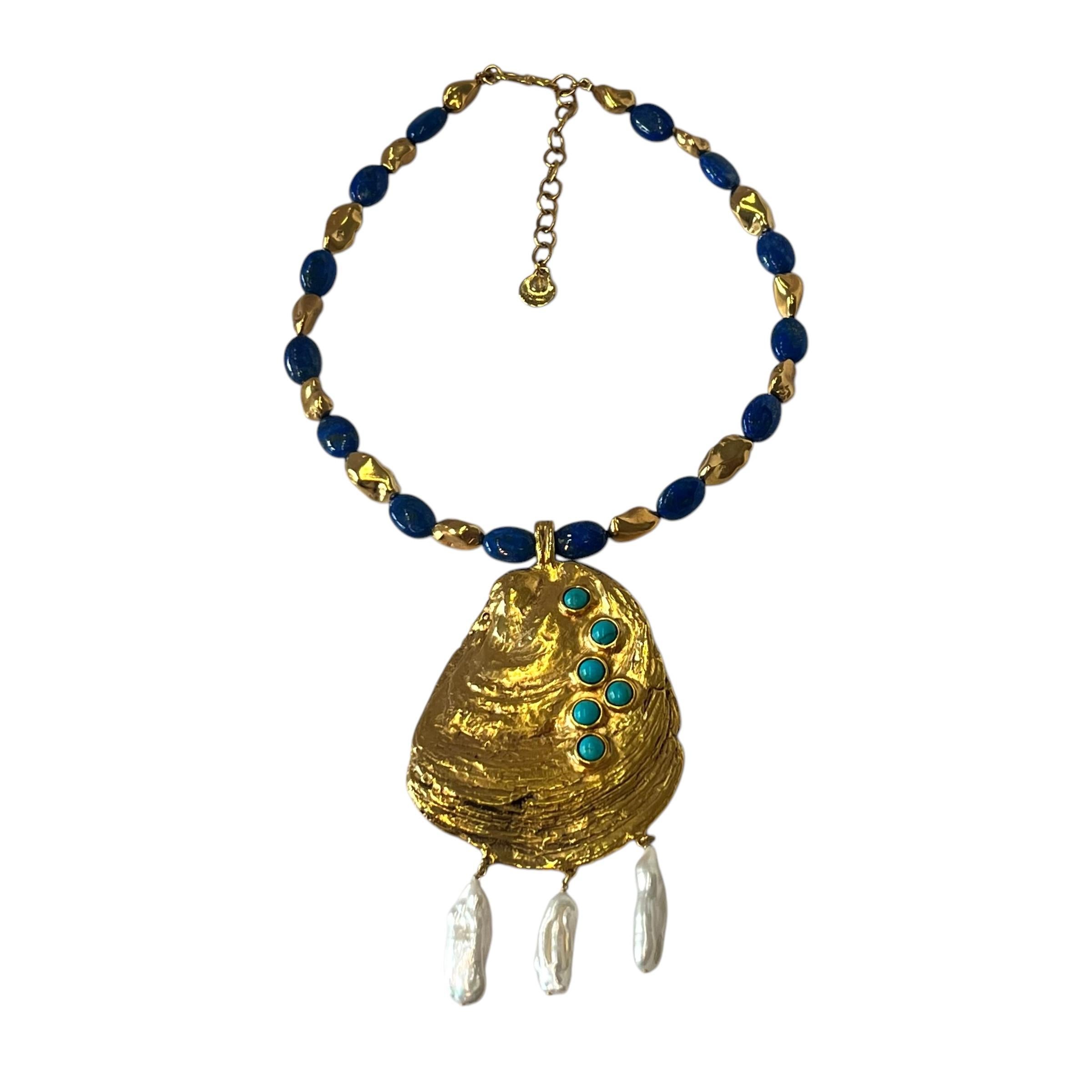 Goossens Paris Pendientes de clip con cabujón de cristal de roca azul en venta 2