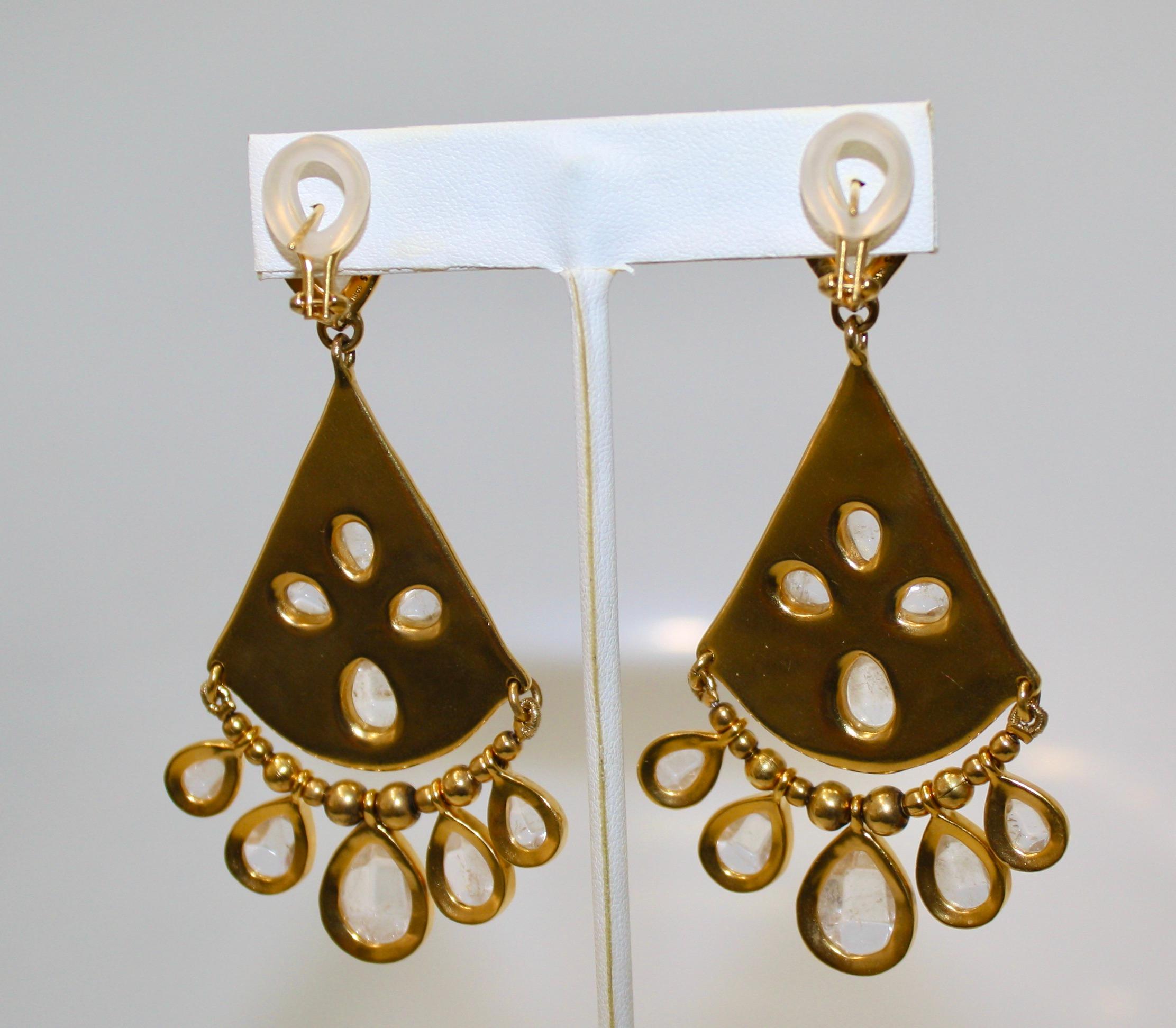 Goossens Paris Cashmere Rock Crystal Drop Earrings 1