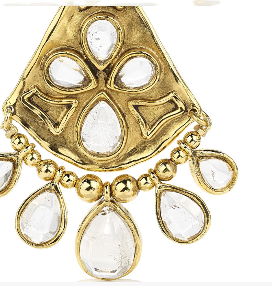 Byzantin Goossens Paris Cachemire Rock Crystal Drop Earrings  en vente