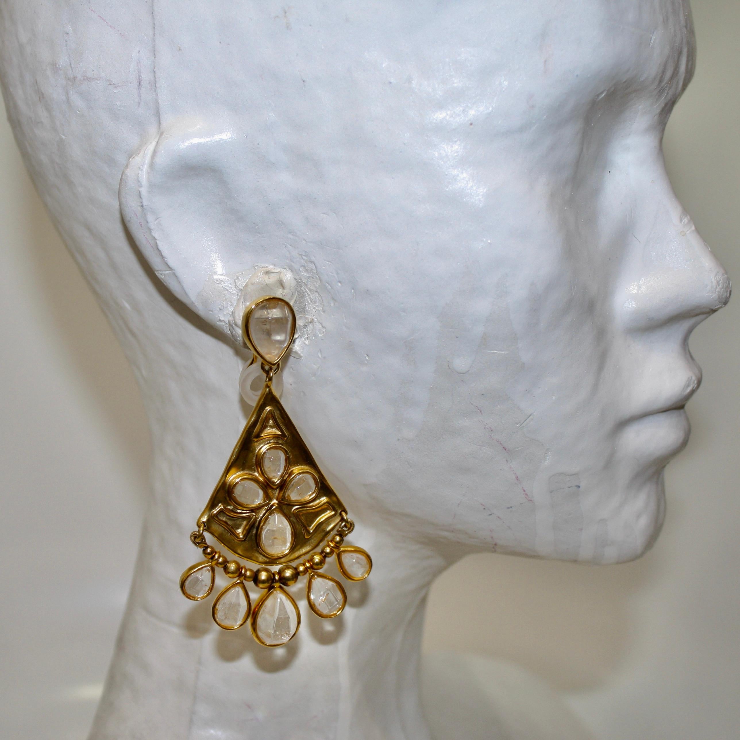 Goossens Paris Cachemire Rock Crystal Drop Earrings  en vente 1