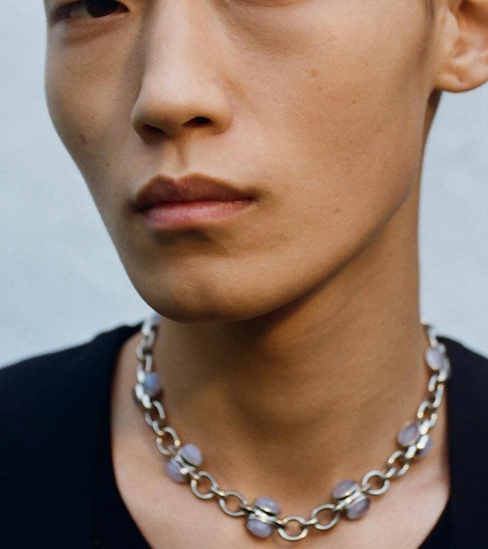 Collana in calcedonio e rutenio di Goossens Paris in vendita 4