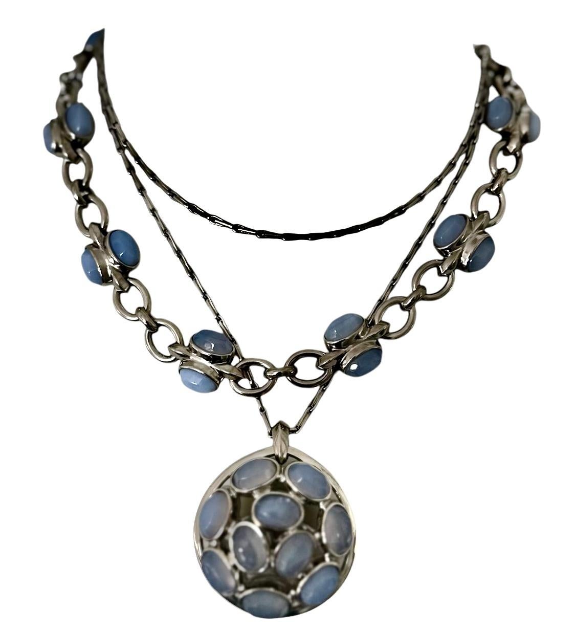 Collana in calcedonio e rutenio di Goossens Paris in vendita 6