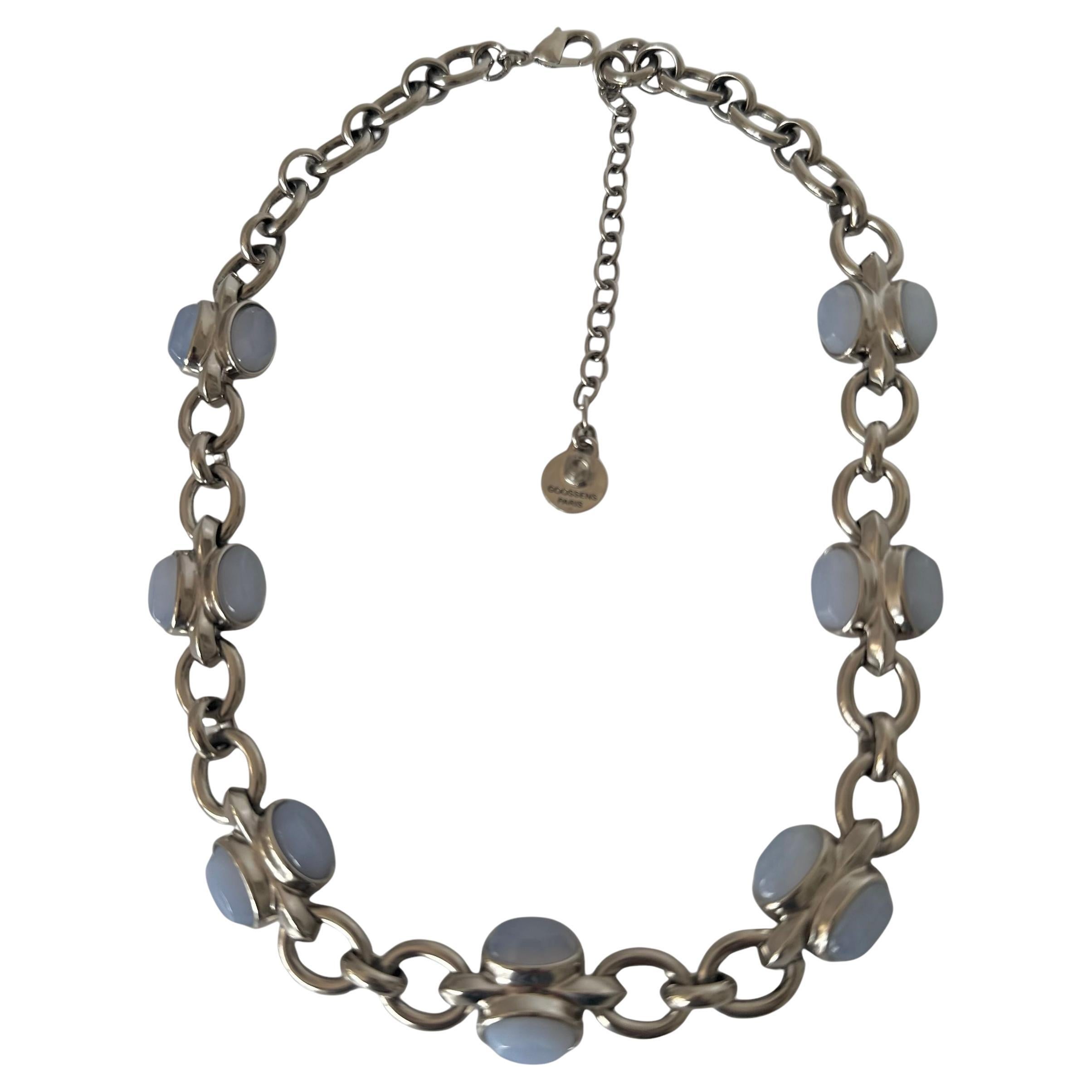 Goossens Paris Chalcedony and Ruthenium Necklace