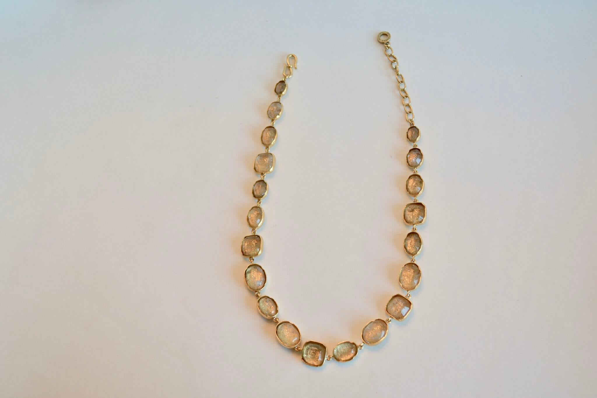 Cabochon Collana di cristallo di rocca trasparente Goossens Paris in vendita