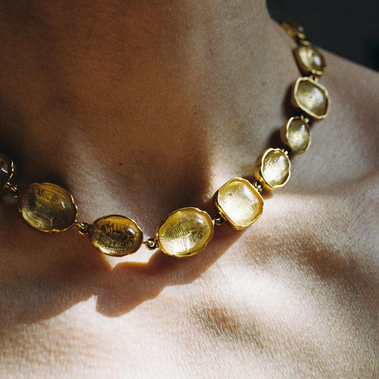 Collana di cristallo di rocca trasparente Goossens Paris in vendita 1