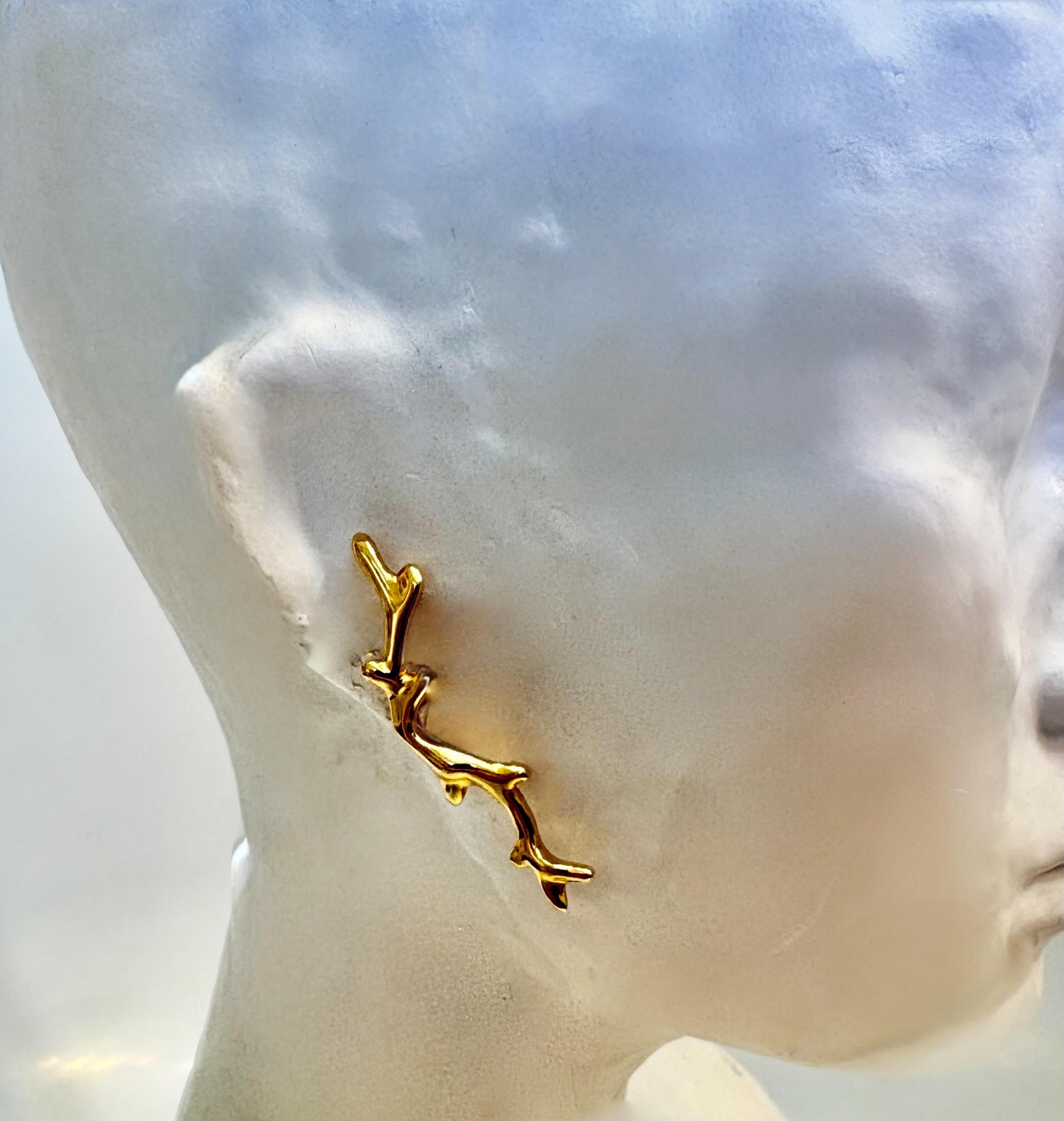 Goossens Paris Corail Climber Earrings In New Condition For Sale In Virginia Beach, VA