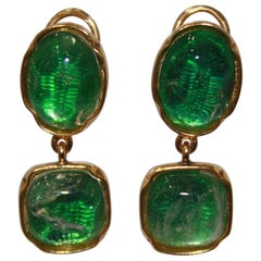 Goossens Paris Double Cabochons Clip Earrings