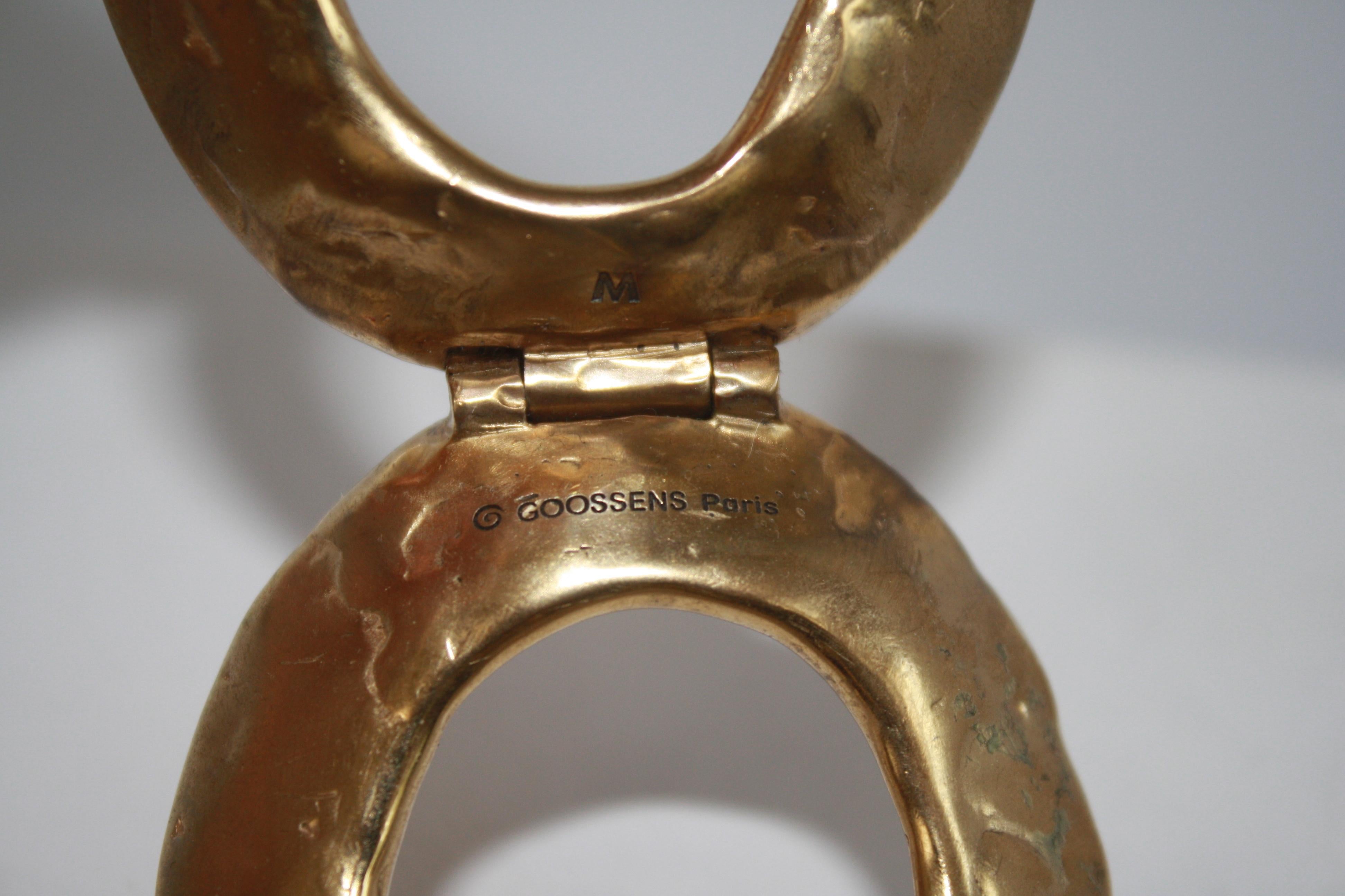 Goossens Paris Gilded Brass Ecume Cuff Bracelet In New Condition In Virginia Beach, VA