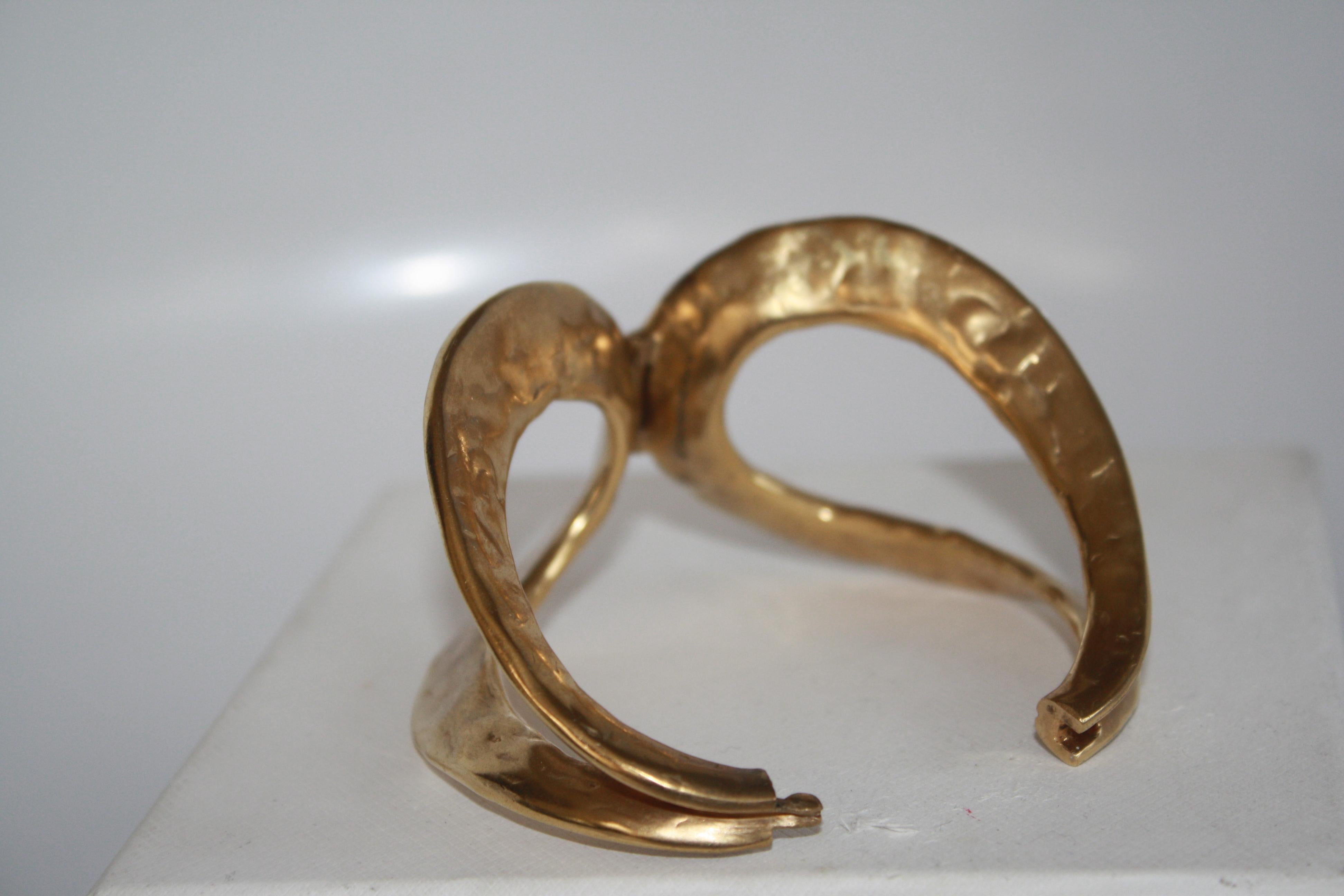 Women's or Men's Goossens Paris Gilded Brass Ecume Cuff Bracelet