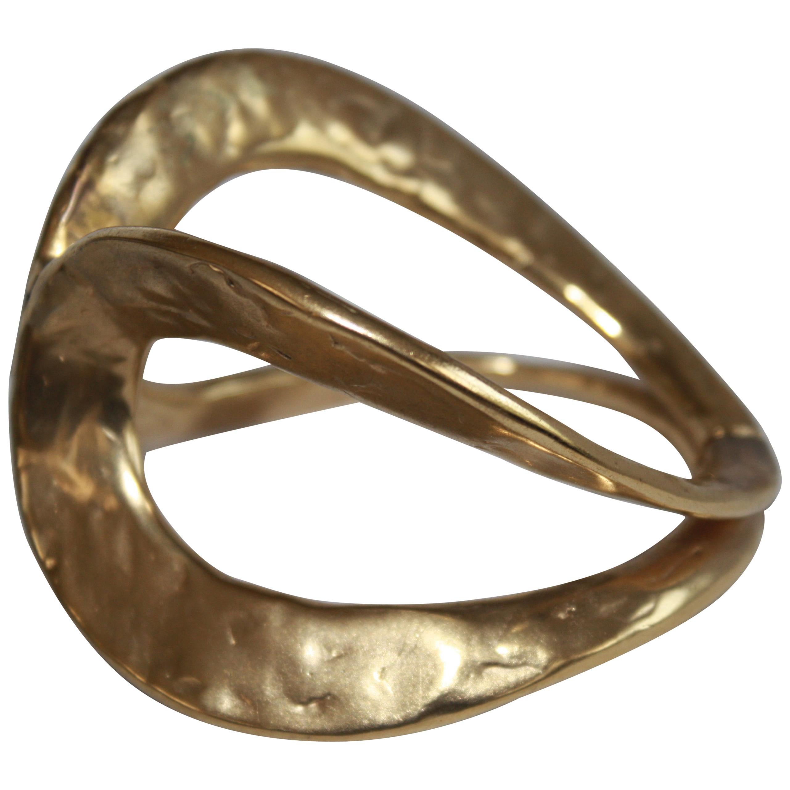 Goossens Paris Gilded Brass Ecume Cuff Bracelet