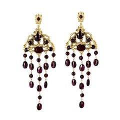 Pendientes Goossens Paris Araña de Bronce Dorado y Granate