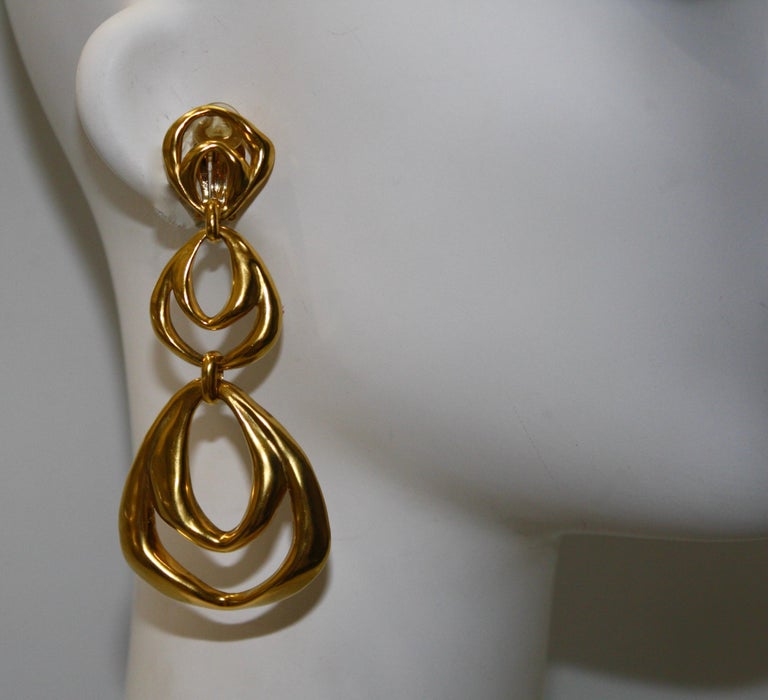 Goossens Paris Gilded Bronze Drop Earrings  2