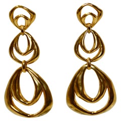 Goossens Paris - Pendants d'oreilles en bronze doré 