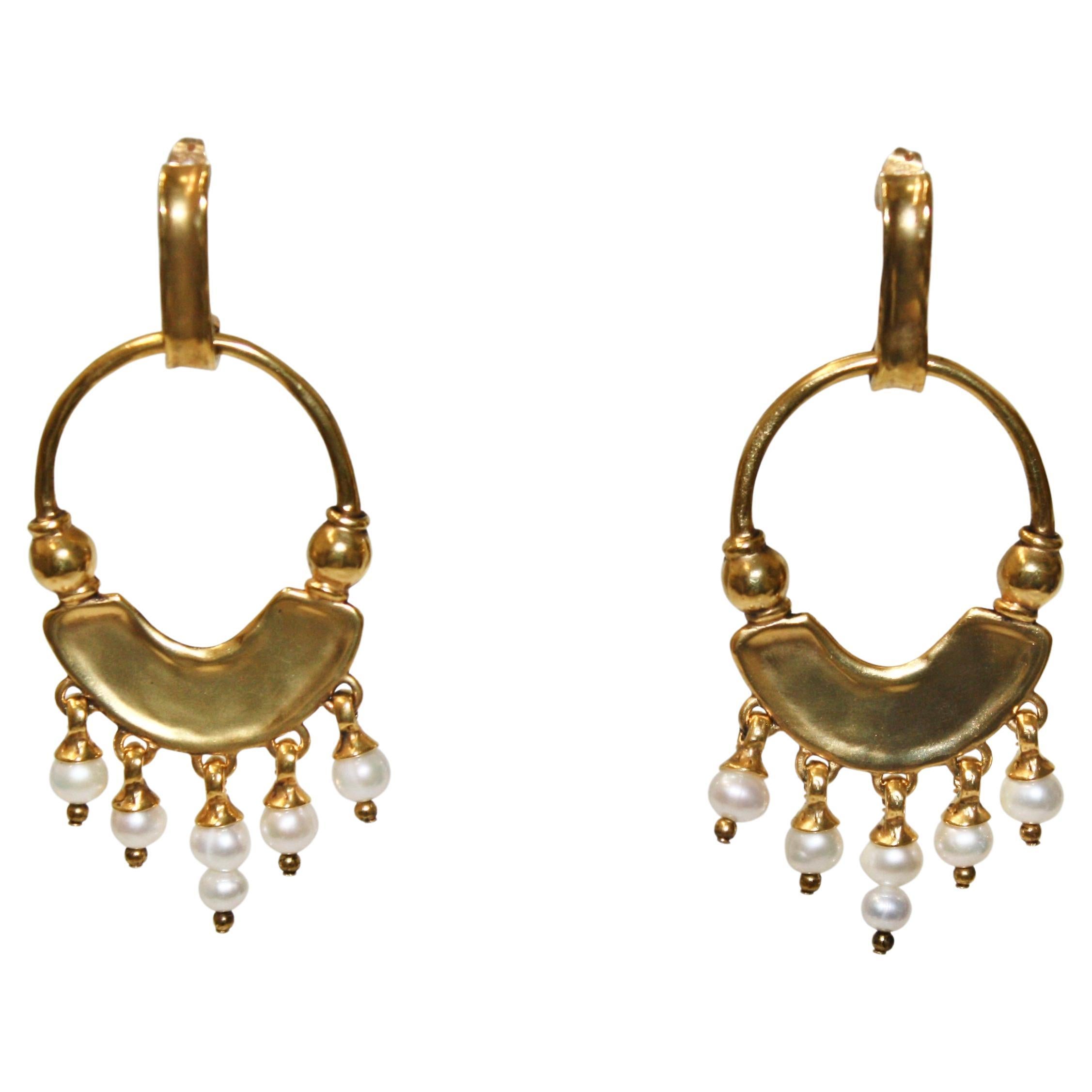 Goossens-Paris Graine De Gemmes Loop Earrings  For Sale