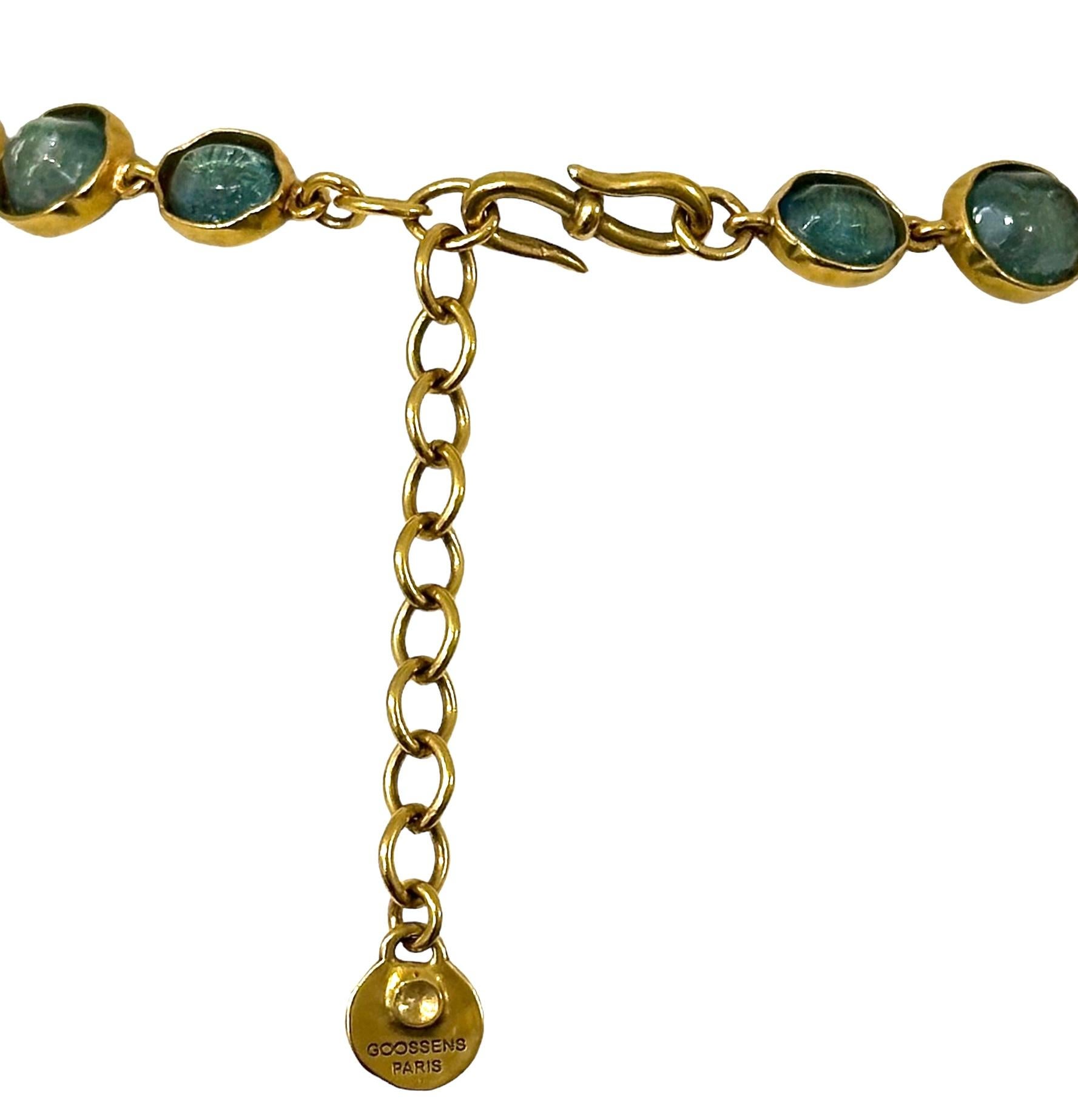 Goossens Paris Grüne Bergkristall-Halskette im Angebot 4
