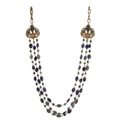 Collar Goossens Paris Iolita y Cristal de Roca Tintado