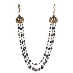 Goossens Paris Iolite and Tinted Rock Crystal Necklace