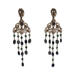 Goossens Paris Boucles d'oreilles Empire en iolite 