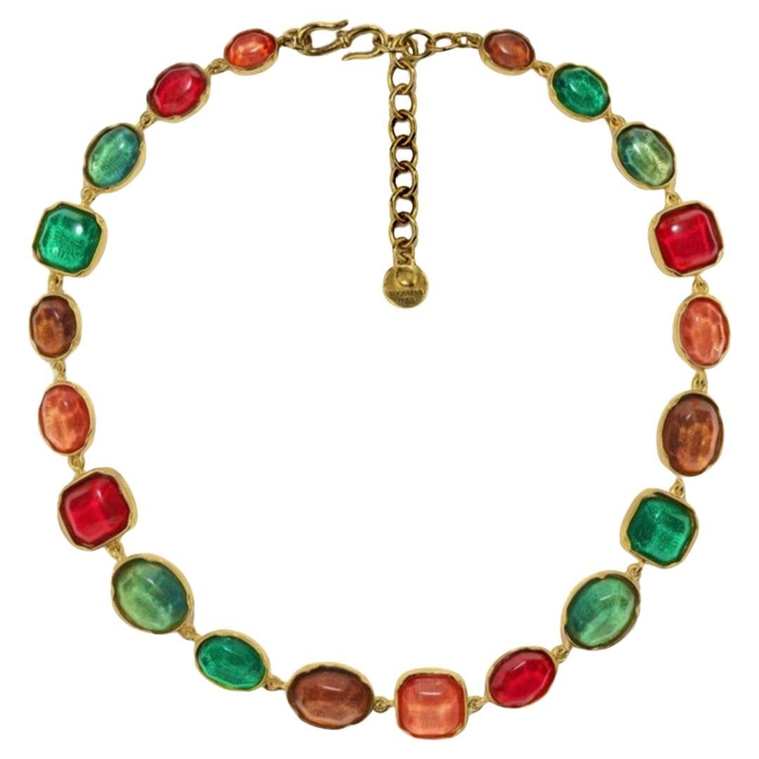 Goossens Paris Collier de cristal de roche multicolore