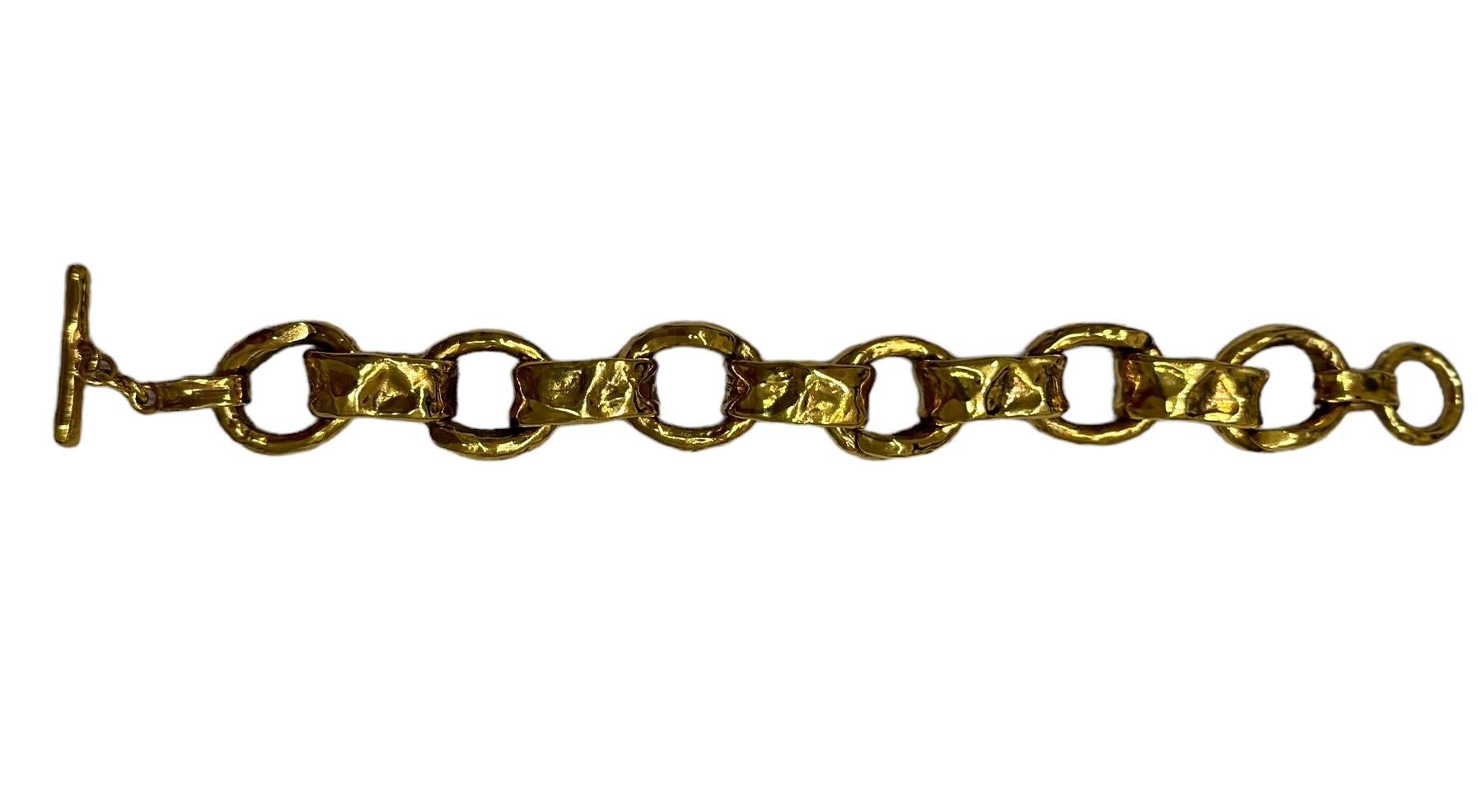 Goossens-Paris Oversized Link Choker in Gilded Bronze For Sale 5