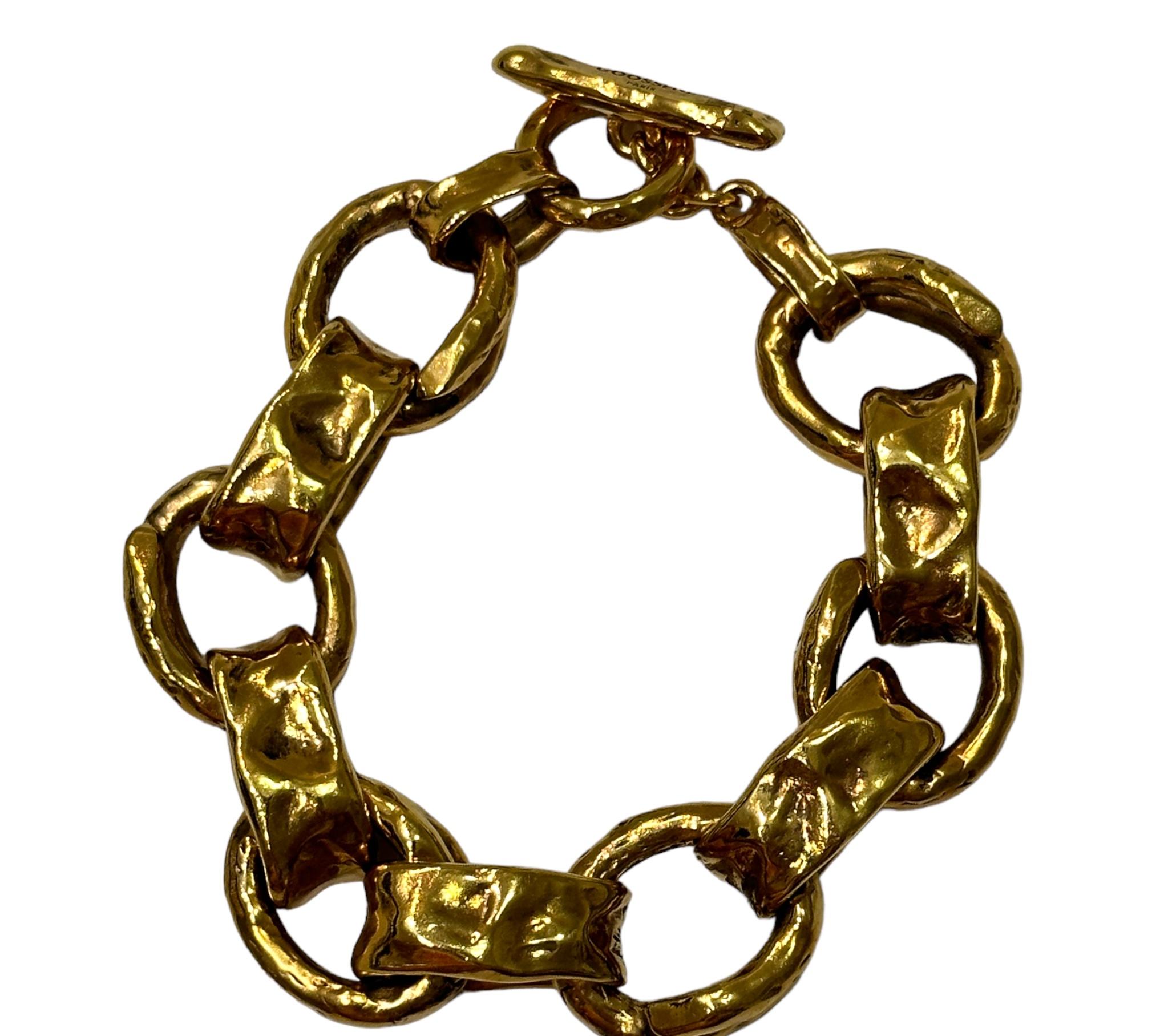 Goossens-Paris Oversized Link Choker in Gilded Bronze 3