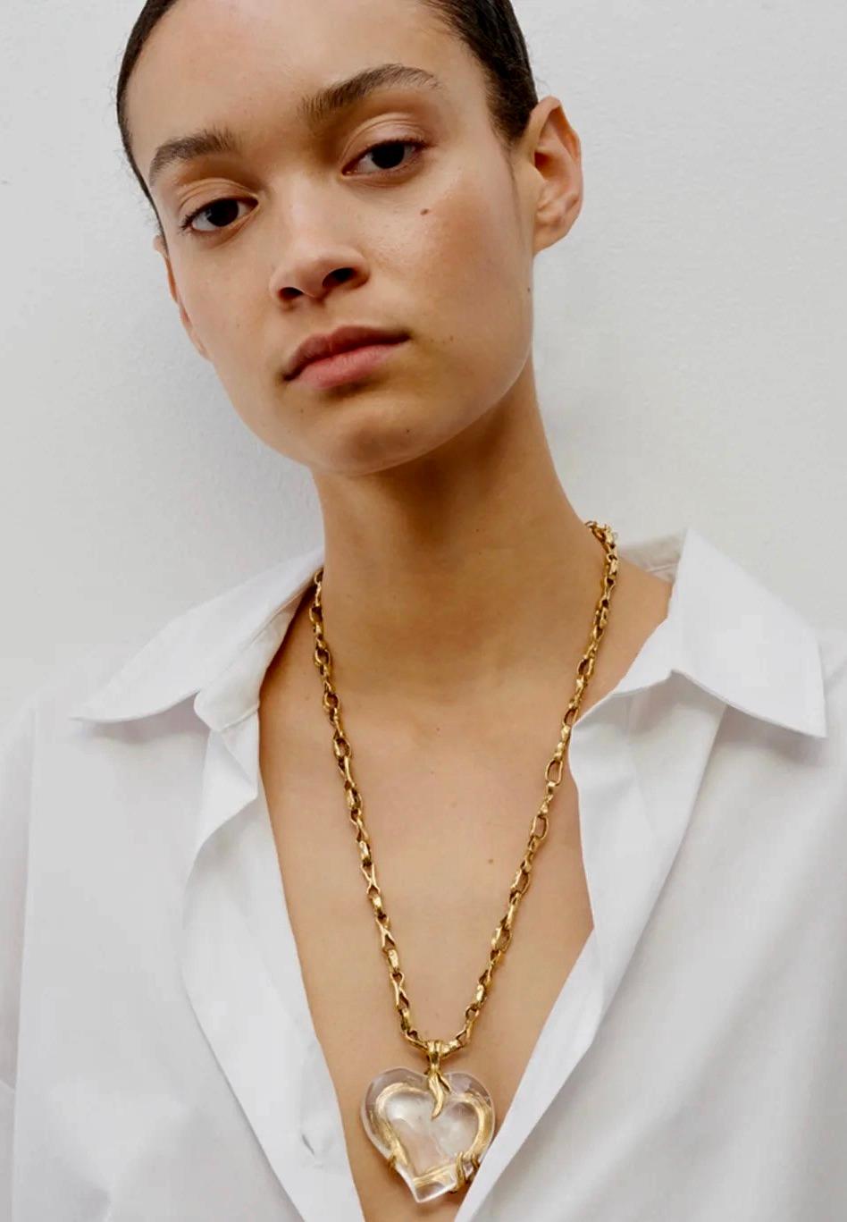 Goossens Paris Oversized Precious Heart Necklace (Moderne) im Angebot