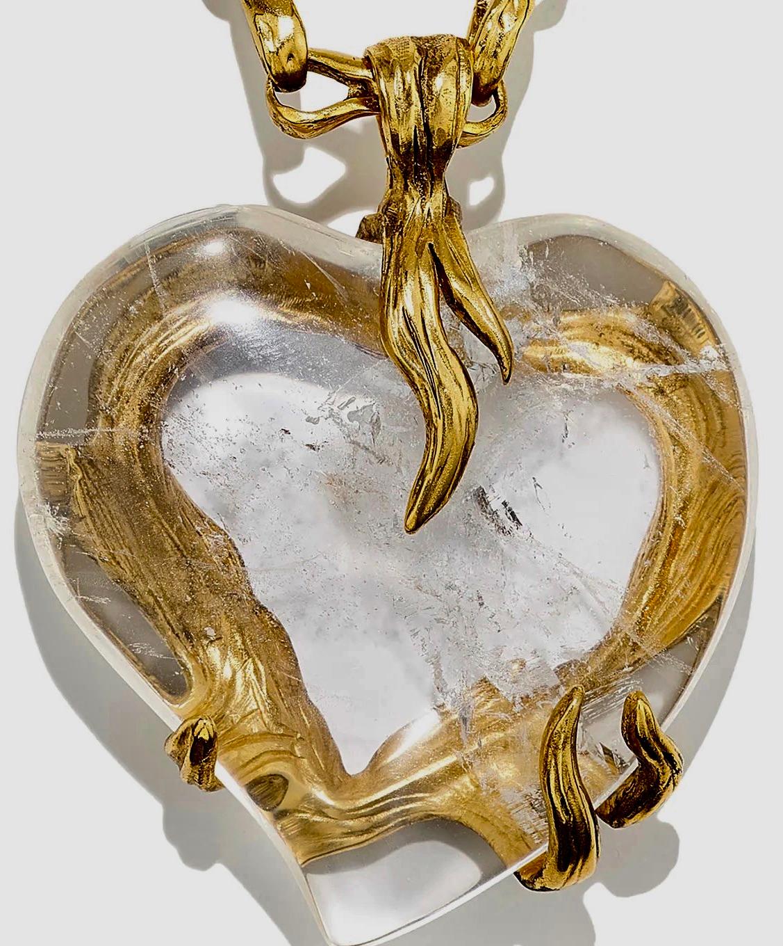 Goossens Paris Oversized Precious Heart Necklace (Kissenschliff) im Angebot