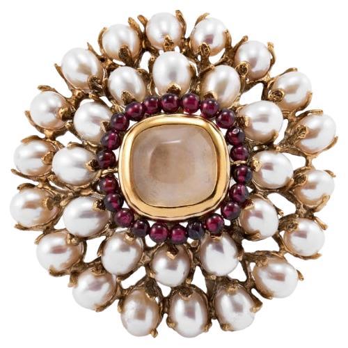 Broche baroque en perles de Goossens Paris en vente